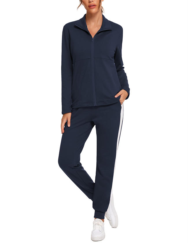 Womens 2 Piece Tracksuit Sweatsuits Set Full Zip Sweatshirt & Jogger Pants with Pockets Casual Jogging Suit